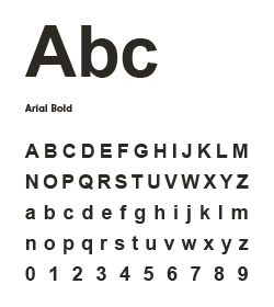Example of Arial Bold typeface