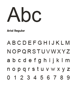 Example of Arial Regular typeface