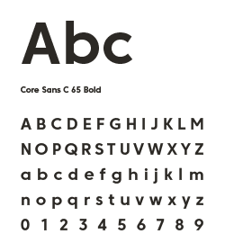 Example of Core Sans Bold typeface