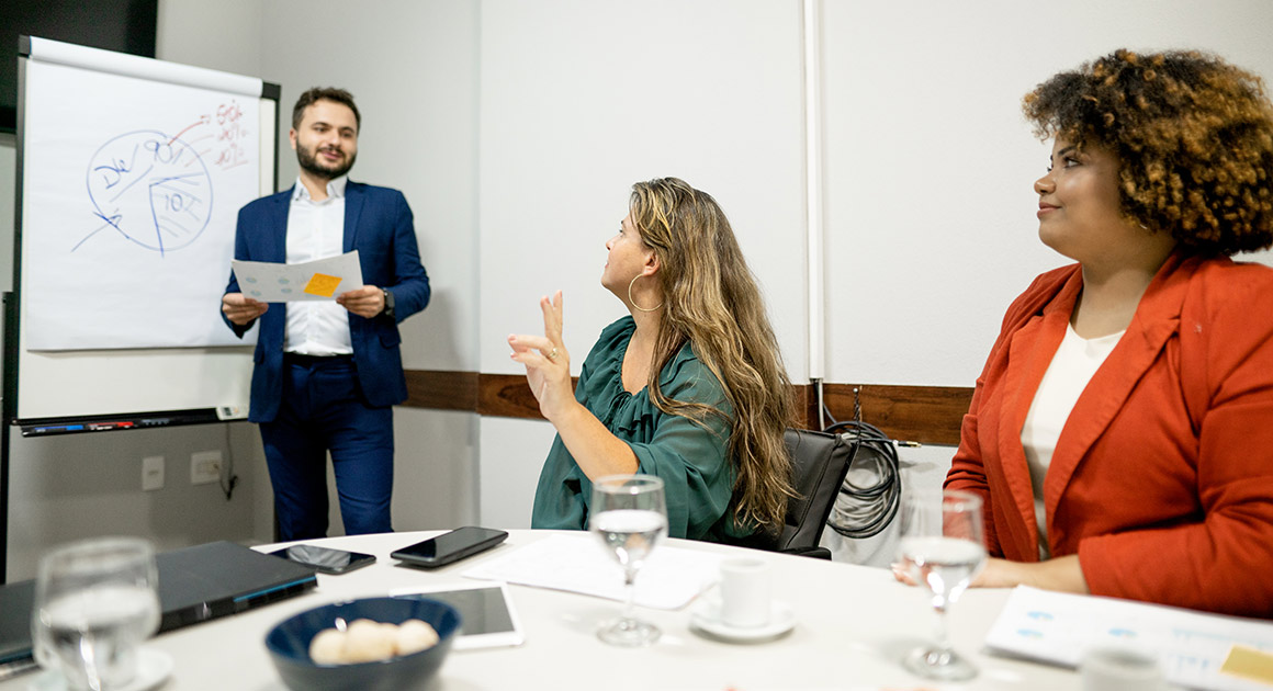 Group of professionals meeting