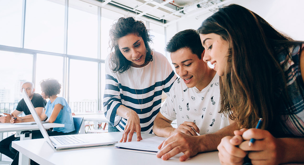 Group of young professionals working on a project