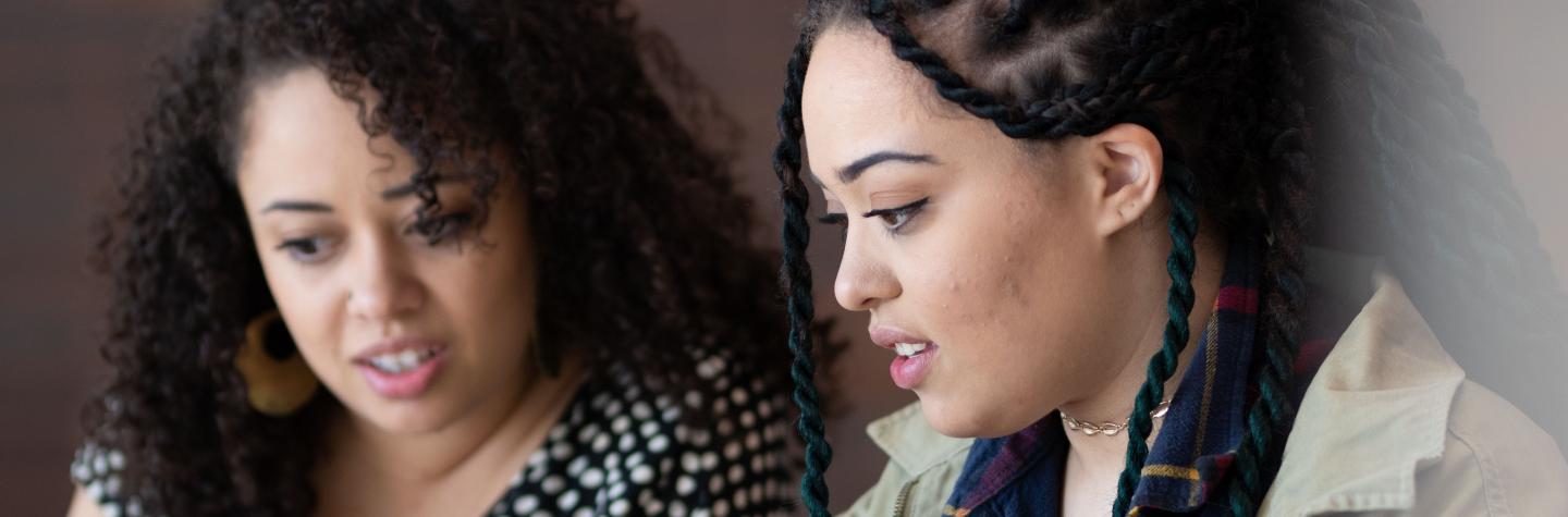 two students studying