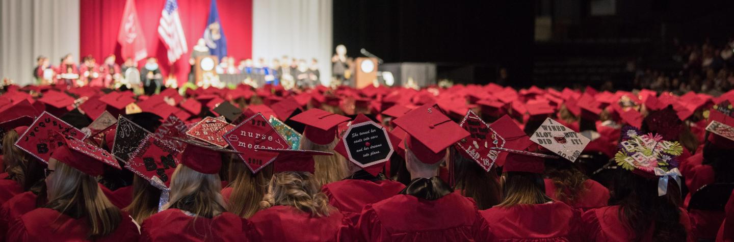 Graduates at commencement