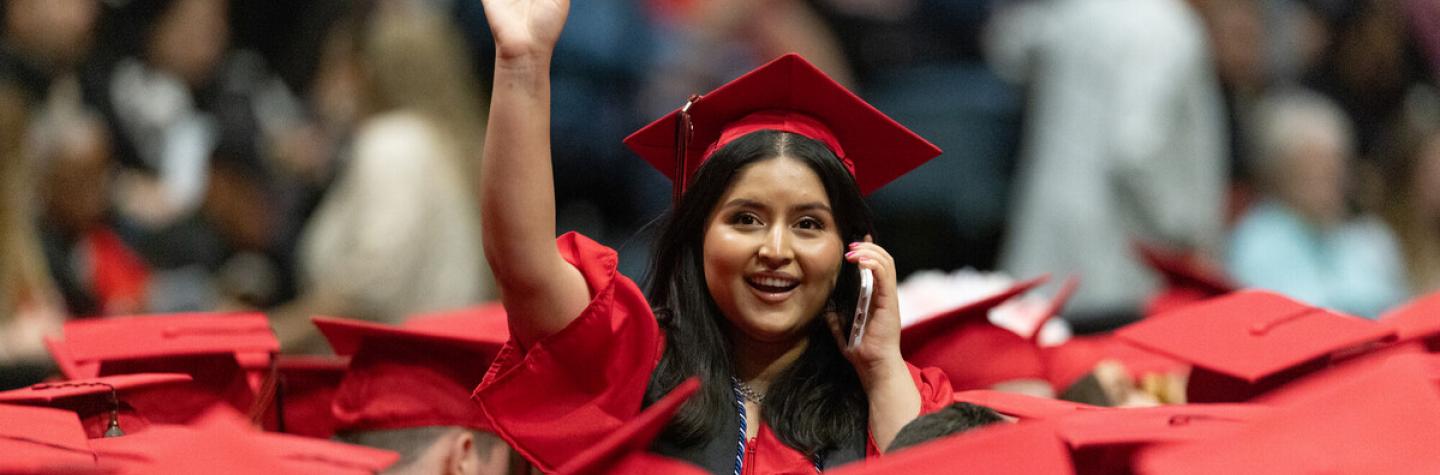 Female student at commencement 