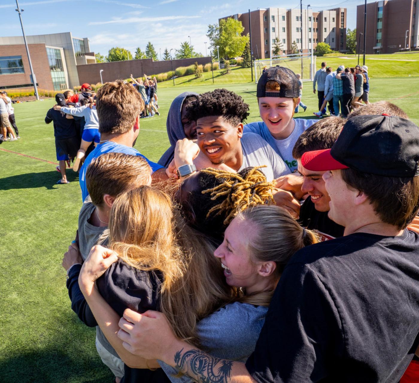 Group on students on campus