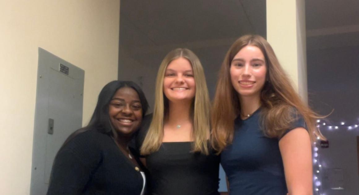 Three female students; Sydney Babbitt, Harper Rowland and Avyana Douglas