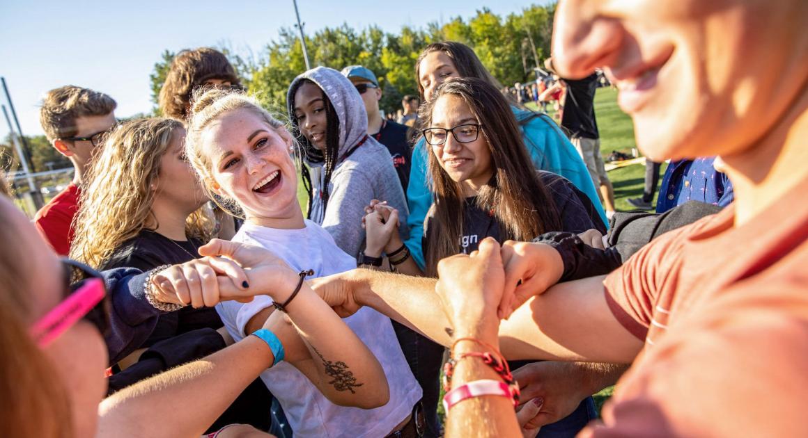 Group of students outside during Panther Prowl