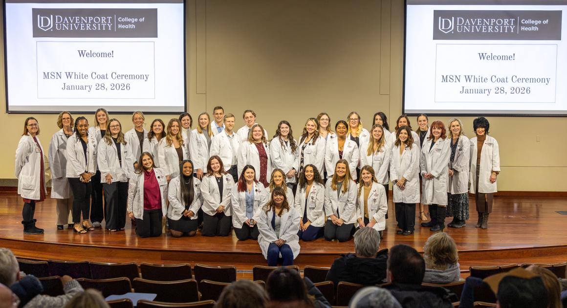 The 2026 MSN cohort at the White Coat Ceremony in January