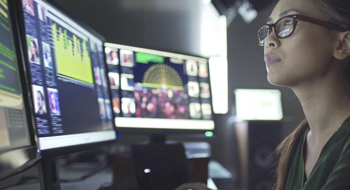 Female at her computer 